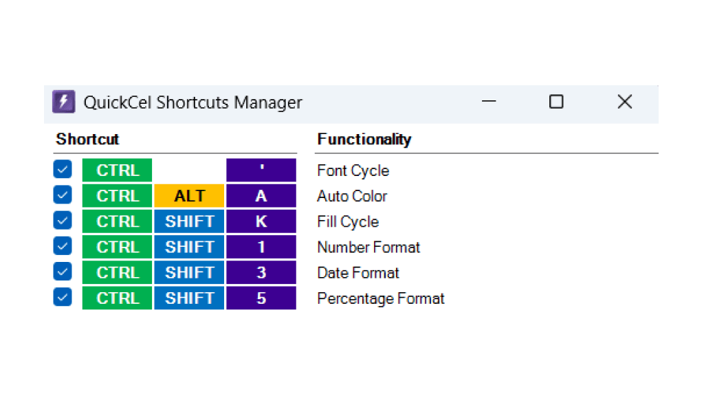 Manage Shortcuts